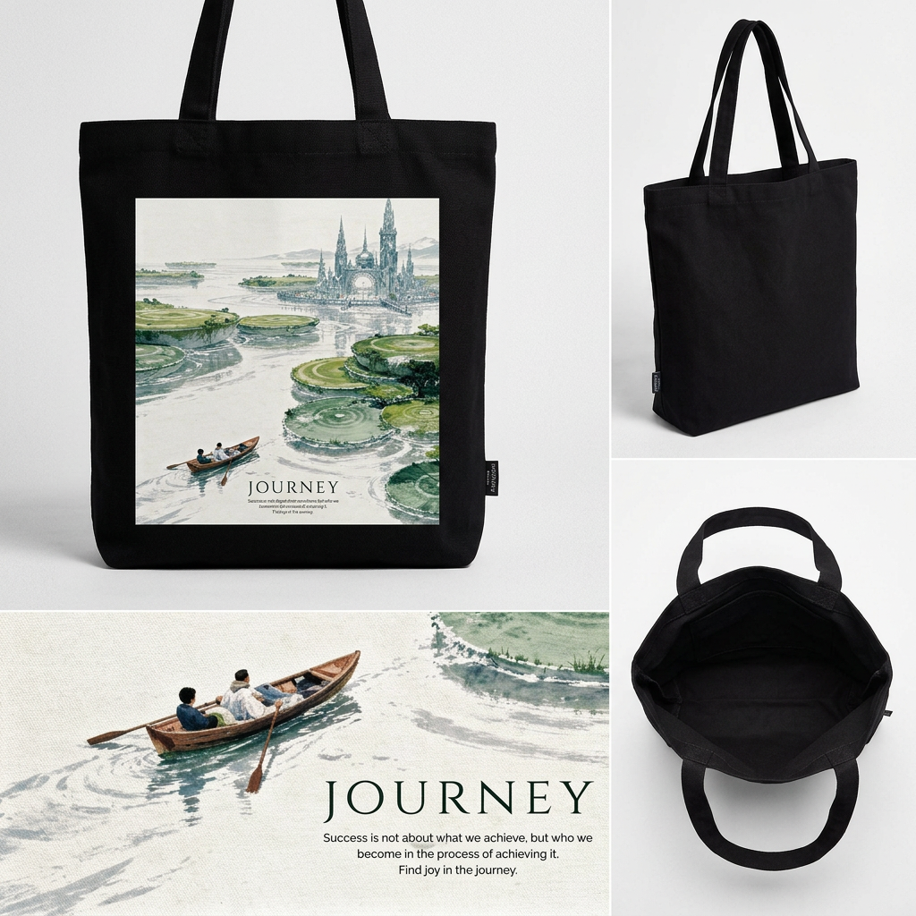Journey Black Tote bag